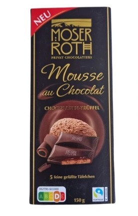 Шоколад Чорний Moser Roth Mousse Au Chocolat Chocoladen-Truffel 150 г Німеччина (10 шт./1 уп)