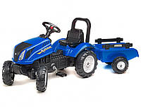 Дитячий педальний трактор з причепом Falk 3080AB New Holland для дітей
