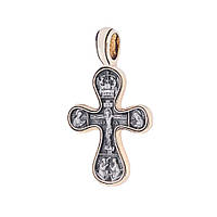 Серебряный крестик с позолотой «Распятие. Божия Матерь Оранта» 131672 Оникс TV, код: 6732425