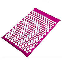 Акупунктурний масажний килимок Acupressure Mat or Bed of Nails Рожевий Techno