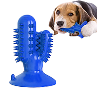 Игрушка для собак Bronzedog PetFun Dental кактус на присоске Синяя Techo