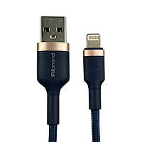 Кабель Mibrand MI-71 Metal Braided Cable USB for Lightning 2.4A 1m Navy Blue Techo