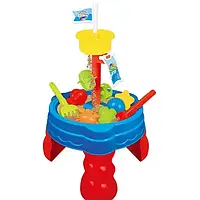 Столик детский игровой для песка и воды Beach Toy Table Синий с красным Techo
