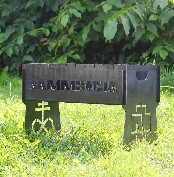 Мангал на 10 шт розбірний ЖАРИТЬ КРАЩЕ ВСІХ з індивідуальним надписом - подарунковий, фото 1