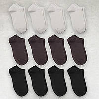 Набор женских базовых носков 12 пар коротких хлопок размер 35-38