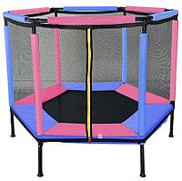 Батут манеж детский Just Fun с защитной сеткой 140 см Blue-Pink Б4823--16