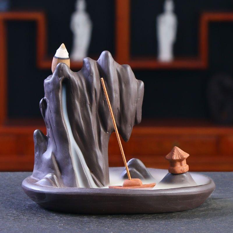 Підставка 2 в 1 рідкий дим та аромапалочки з горами +20 конусів, фото 1