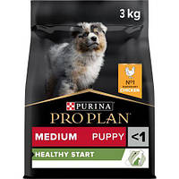 Сухий корм цуценят середніх порід Purina Pro Plan Dog Medium Puppy OptiStart з куркою, 3 кг(7613035114869)