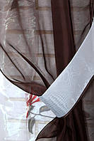 Легкая кухонная занавеска деликатные Шифоновые шторы комплекты органза Красивые занавес ки для кухни шоколад