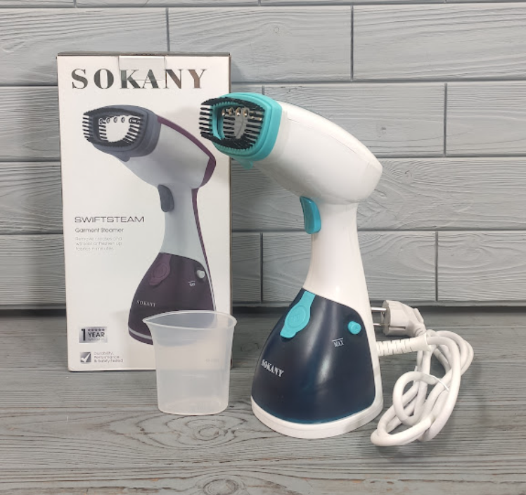 Ручний відпарювач вертикальний SOKANY AJ-2205 1500W/ Пароочисник для одягу, фото 1