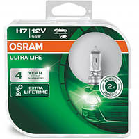 Автомобильная лампа Лампа Osram галогенова 12V H7 55W Px26D Ultra Life, Duobox (2шт) (OS_64210_ULT-HCB)