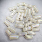 Намистини-трубочка з пресованого кришталю білі 4х10 мм (10 шт), фото 2