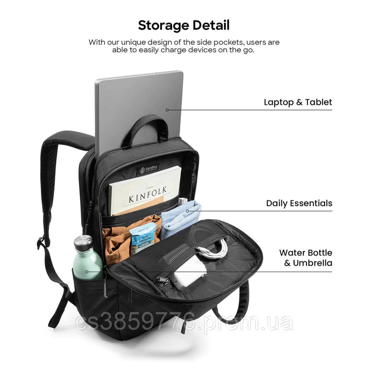 Вместительный рюкзак для ноутбука Tomtoc Navigator-T71 15.6 Inch/18L GCC - фото 8 - id-p2202524209