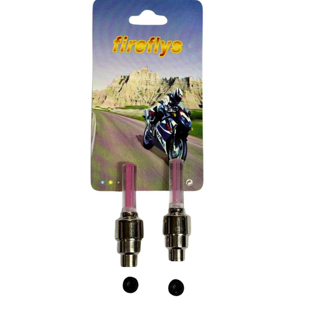 Світлодіодні ковпачки на колеса (Led насадка на ніпель) рожевий