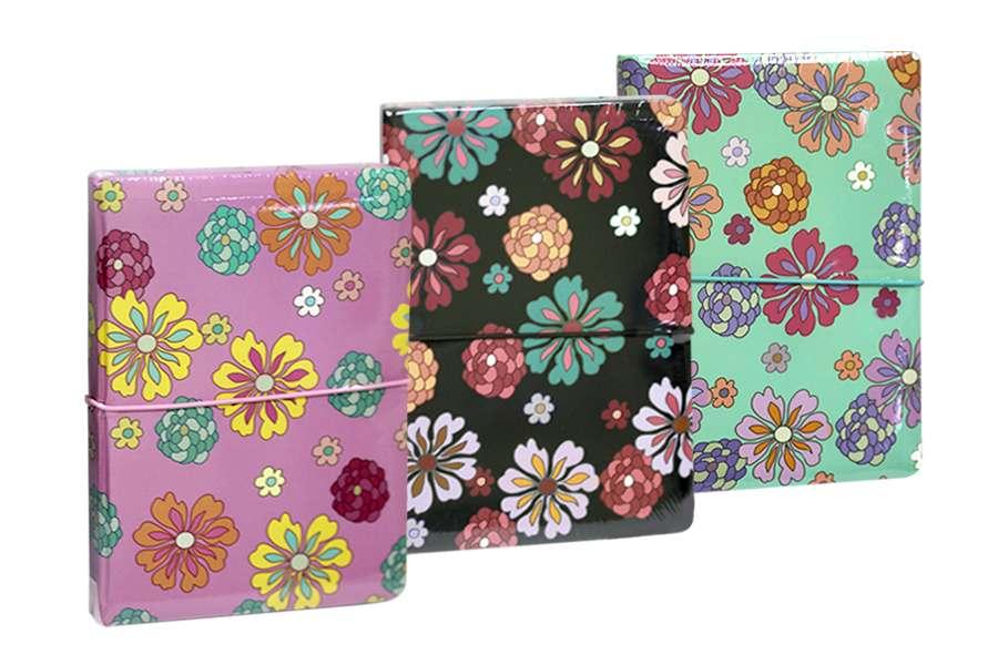 Блокнот А5 80арк., в клітинку, на гумці, кольоровий торець ООПТ