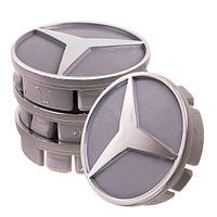 Заглушка колесного диска Mersedes 60x55 серый ABS пластик (4шт.) 53985 (53985)