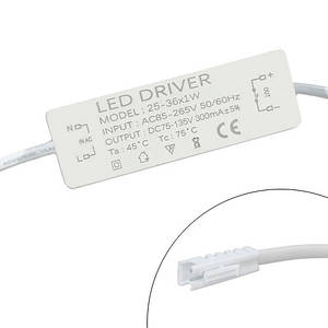 Блок живлення LED драйвер трансформатор 25-36x1Вт 0.3 А, AC85-265В DC75-135В, 2pin