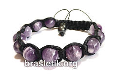 Чоловічий браслет шамбалу з Аметисту