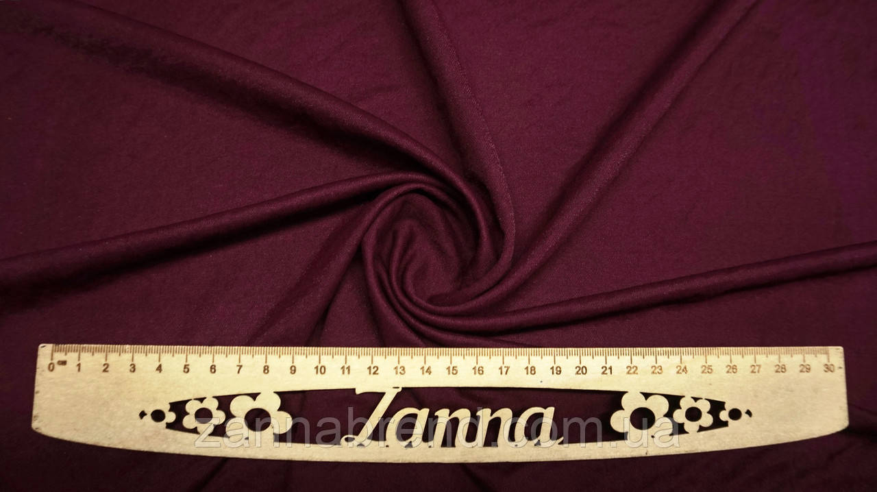 Тканина футболочна Лакоста з ефектом легкої жатки (віскозний трикотаж) колір бордовий