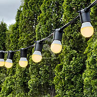 Уличная Ретро Гирлянда Франклин 15 метров на 60 LED лампочек теплого свечения по 3Вт