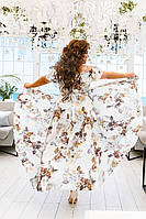 Длинное летнее платье сарафан большого размера на бретелях на запах (S/M, M/L, L/XL, XL/XXL)