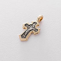Серебряный крест Распятие. Великомученик Димитрий Солунский 131668 Оникс PM, код: 6731954
