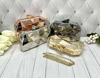 Сумочка жіноча клатч вечірній 18*10 см з ланцюжком у різних кольорах Nina