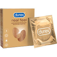 Презервативи Durex Real Feel із синтетичного латексу (безлатексні) 3 шт. (5052197026689)