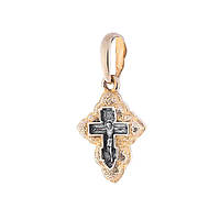 Серебряный православный крестик с позолотой 131754 Оникс PP, код: 6735669