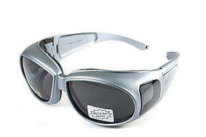 Окуляри захисні з ущільнювачем Global Vision Outfitter Metallic (gray) Anti-Fog, чорні в сірій оправі