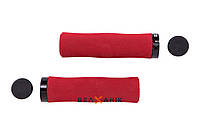 Ручки руля (грипсы) EVA HL-G224 130 мм красные с алюминиевыми черными замками