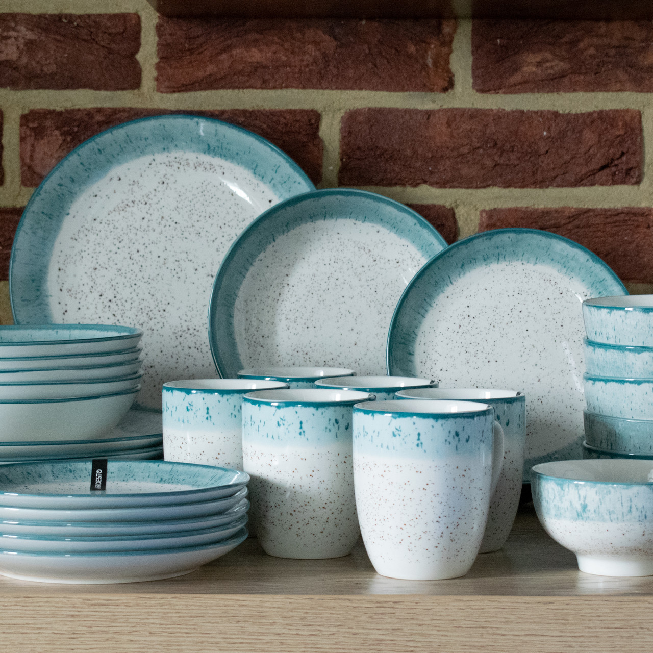 Сервіз Ardesto Siena 30 предметів SWB біло-блакитний