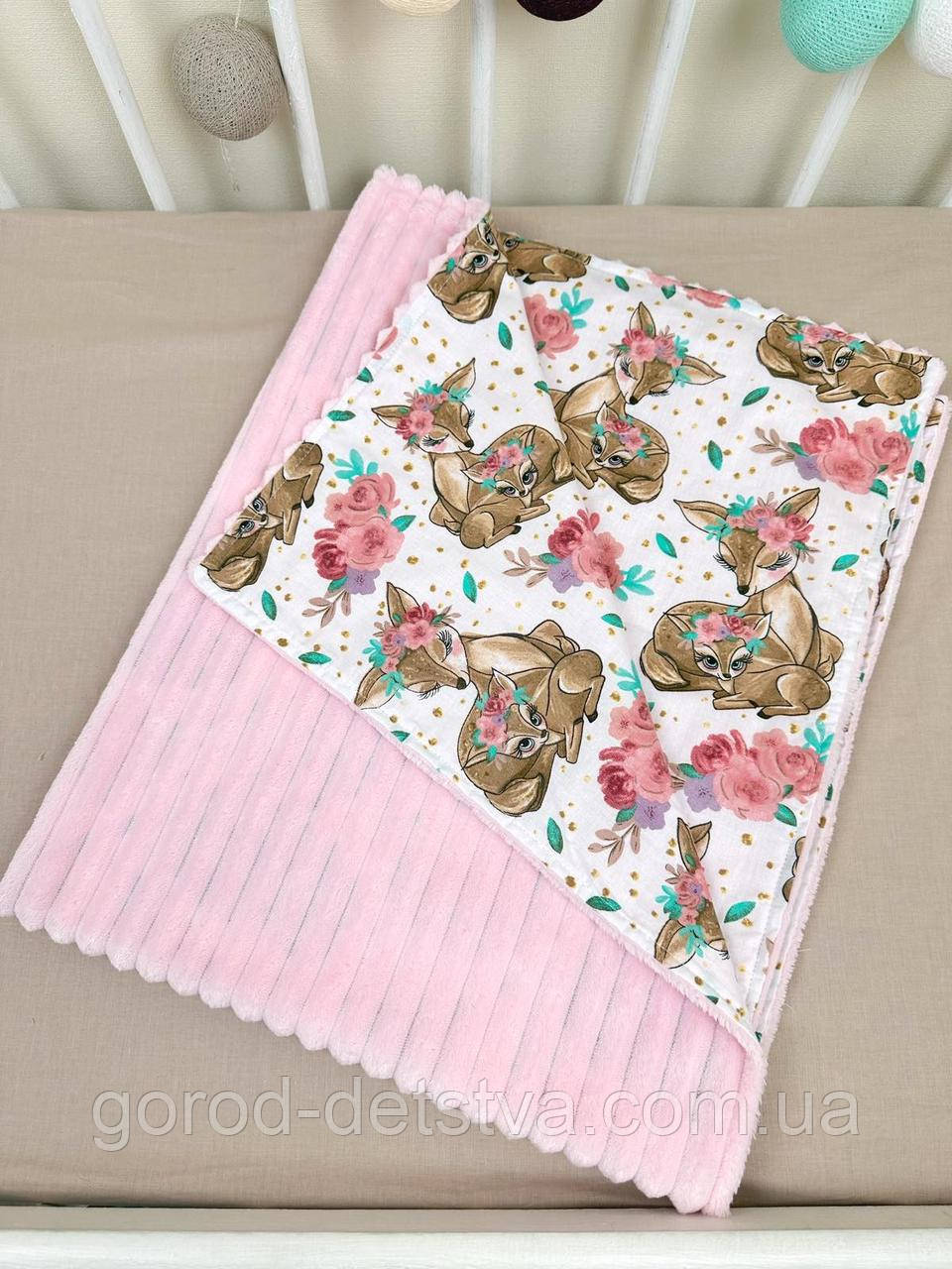 Дитячий плюшевий плед для новонародженого літній весняний осінній пледик в пологовий будинок плед в коляску, фото 1