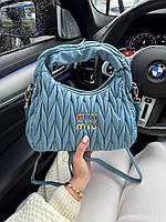 Женская сумка Miu Miu Middle (голубая) красивая удобная повседневная сумочка Gi11406
