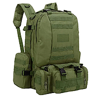 Тактический рюкзак с подсумками Defense Олива 50л, крепкий рюкзак, штурмовой рюкзак AURA