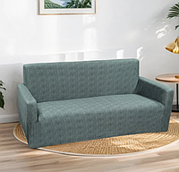 Трикотажный чехол на диван Зеленый, чехол для мебель, натяжной чехол AURA