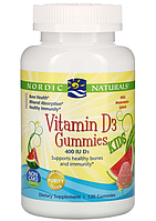 Детский витамин Д3, Vitamin D3 Gummies KIDS, Nordic Naturals, вкус арбуза, 120 жевательных конфет (от 3 лет)