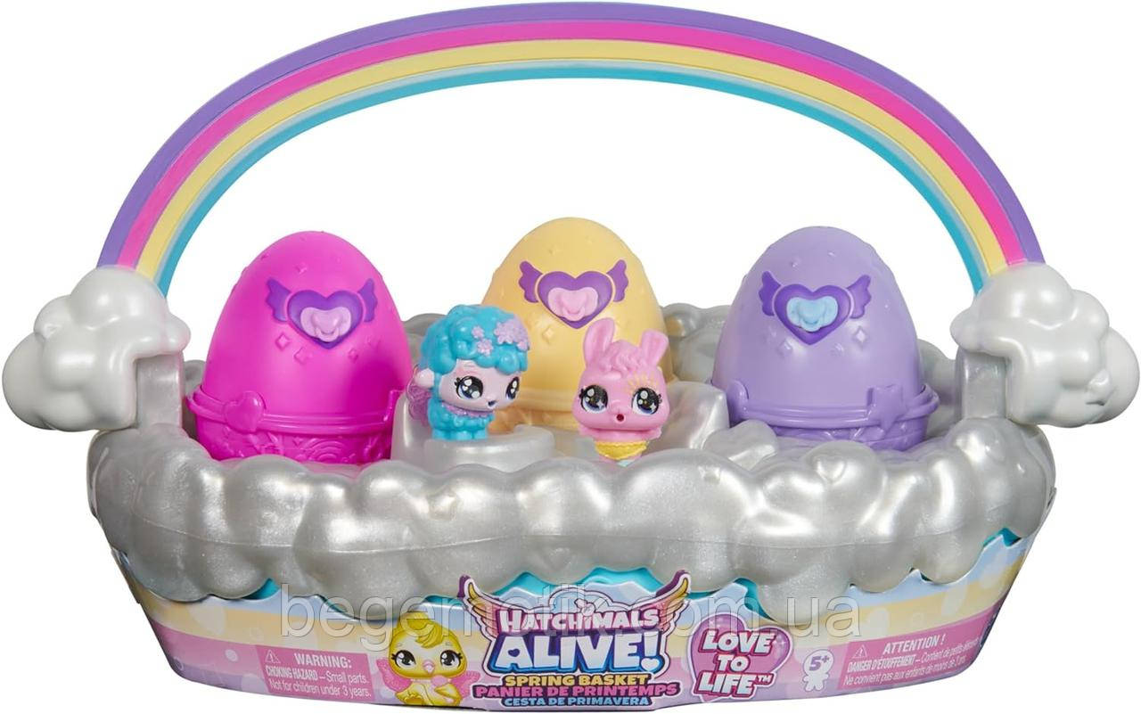 Набір Хетчималс кошик з фігурками в яйцях Hatchimals Alive Spring Basket with 6 Mini Figures