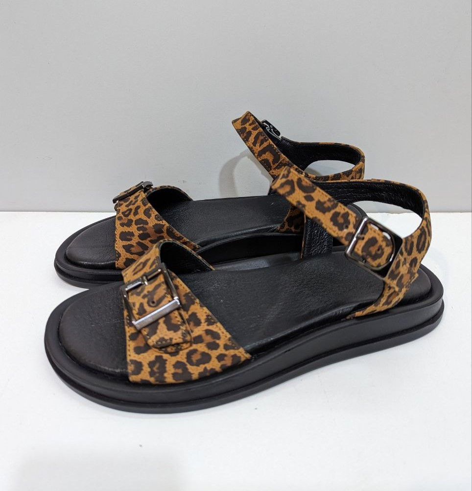 STTOPA Розміри 40-45. Босоніжки великих розмірів шкіряні. 370-4045 Лепардові, фото 1
