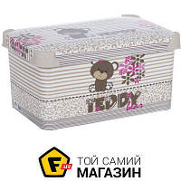 Коробка пластик детский - Violet House 0647 10л, teddy серый форма прямоугольная
