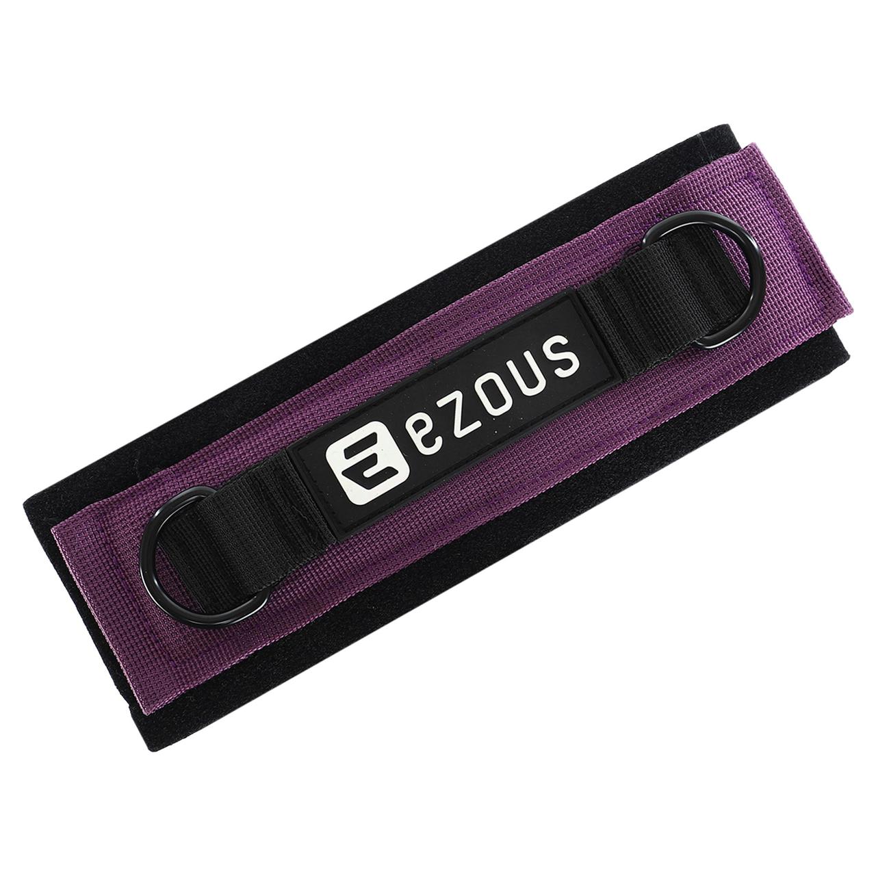 Манжет для тяги на ноги лямка для ніг Ezous Training Leg Straps H-03 Violet-Black, фото 1