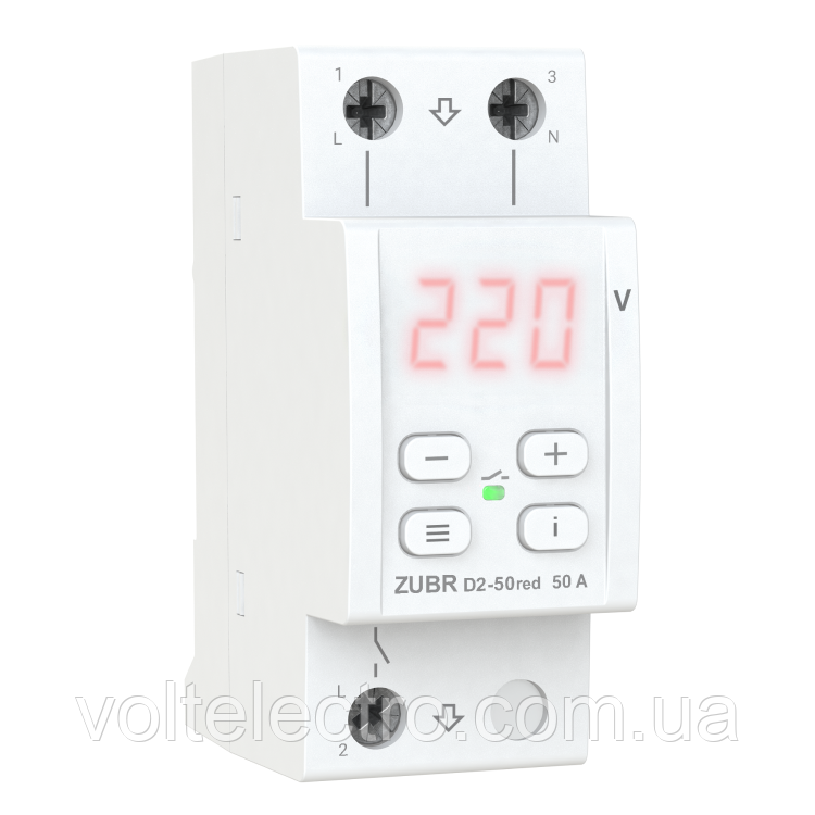 Реле напруги D2-50 RED з термозахистом 50A ZUBR, фото 1