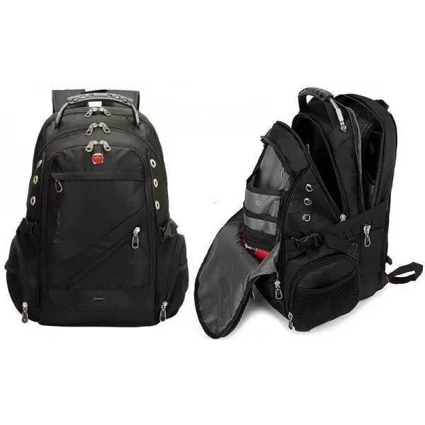 Рюкзак универсальный городской с USB и AUX выходами с дождевиком, 50*33*25 см рюкзак Swiss Bag 8810 Чё - фото 4 - id-p2202689860