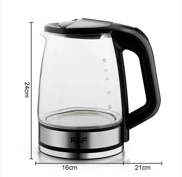 Електричний скляний чайник RAF R.7842 на 2.2 л з підсвіткою 2000 Вт кухонний прилад для кип'ятіння води - фото 10 - id-p2202689867