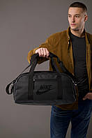 Премиум кожа, сумка черная, для тренировок, путешествий, кожаная, спортивная, дорожная Nike найк