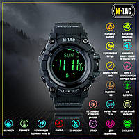 Часы тактические мужские M-Tac Adventure Black Водостойкие мультифункциональные наручные часы 19 функций MIL