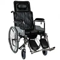 Многофункциональная инвалидная коляска с туалетом, черный, 47 см