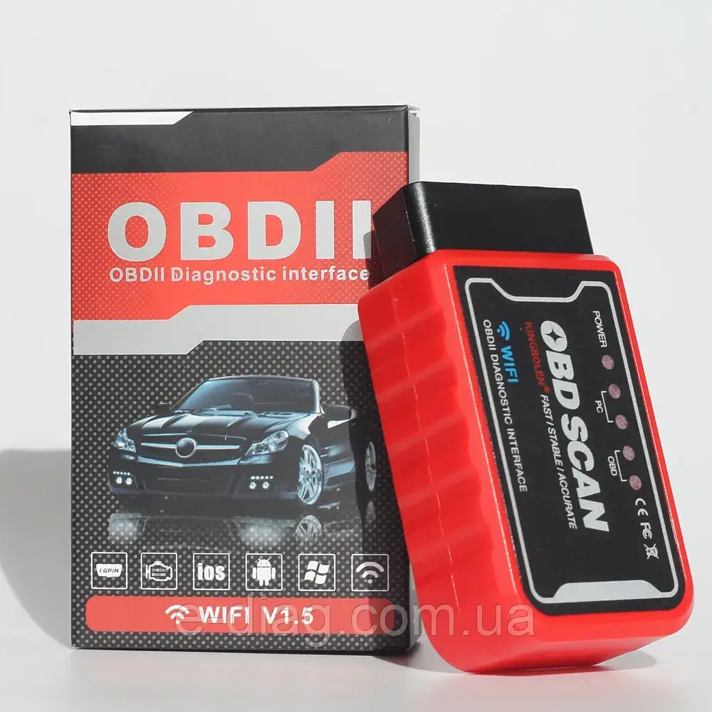 Автосканер OBD2 ELM 327 v1.5 KINGBOLEN Wi-Fi (PIC18F25K80)