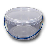 Відро з кришкою кругле 0,5 л, прозоре (50 шт)