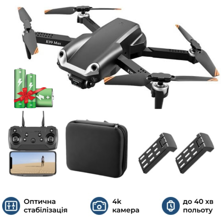 Мини Квадрокоптер с камерой - дрон E99 Pro 2 - HD FPV Wi Fi - до 15 минут полета - фото 1 - id-p2202705766